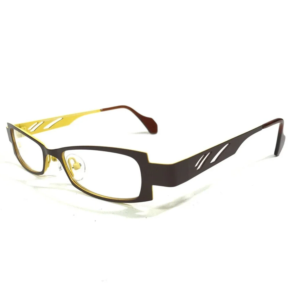 Iyoko-Inyake Eyeglasses Frames IY573 Col.129 Brown Yellow Rectangular 48-18-140